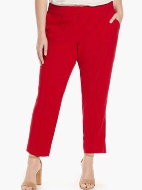 Vince Camuto Bright Red Tailored Straight-Leg Trousers